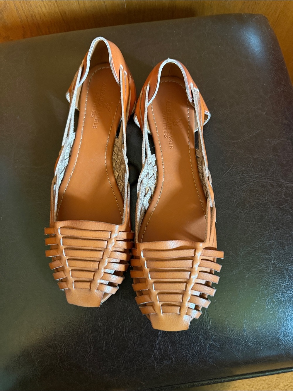 American Eagle Outfitters Woven Tan Slingback Flats